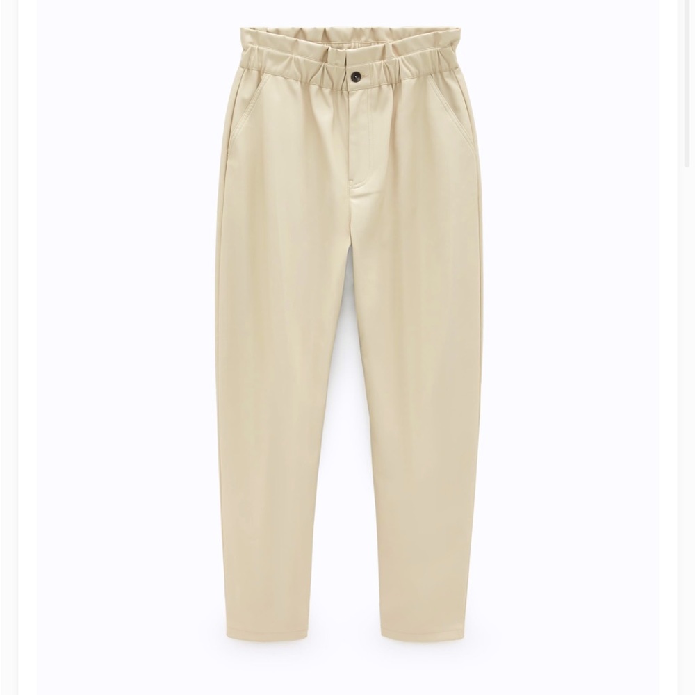 ZARA FAUX LEATHER BAGGY PANTS